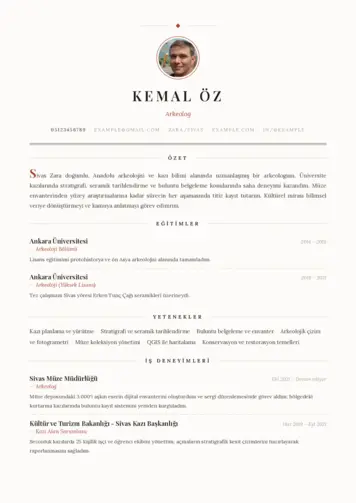 Arkeolog Cv Örnekleri cv indir